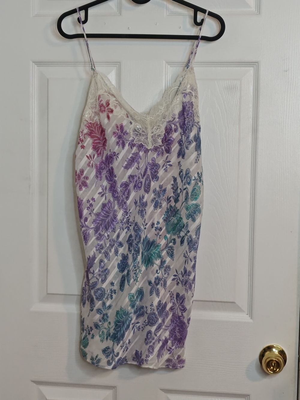In Bloom by Jonquil Ombre Floral Striped Chiffon Lace Slip Mini Dress Size S